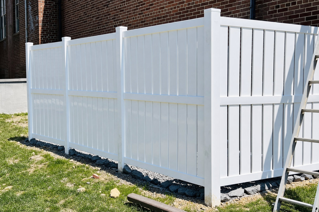 Vinyl fence installation